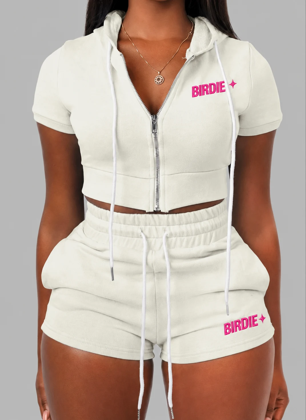 Ivory BIRDIE shorts set